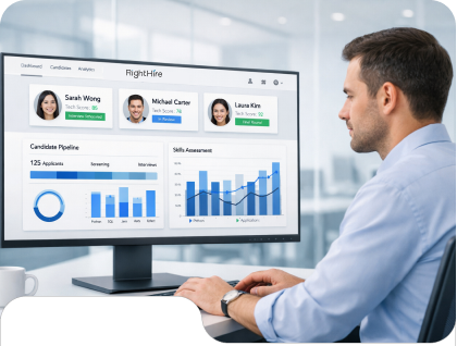 Candidate comparison dashboard with scoring rubric
