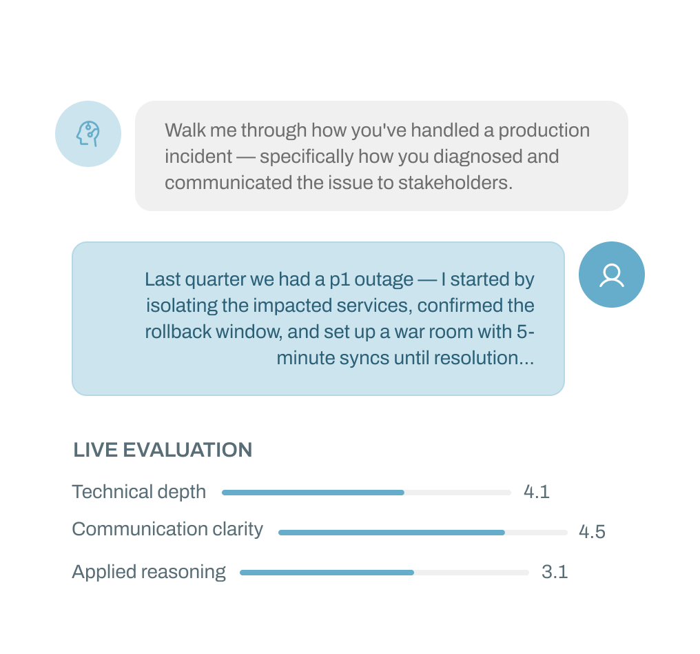 Smiling woman with short brown hair wearing a rust-colored jacket sitting at a desk with a laptop in a modern office.