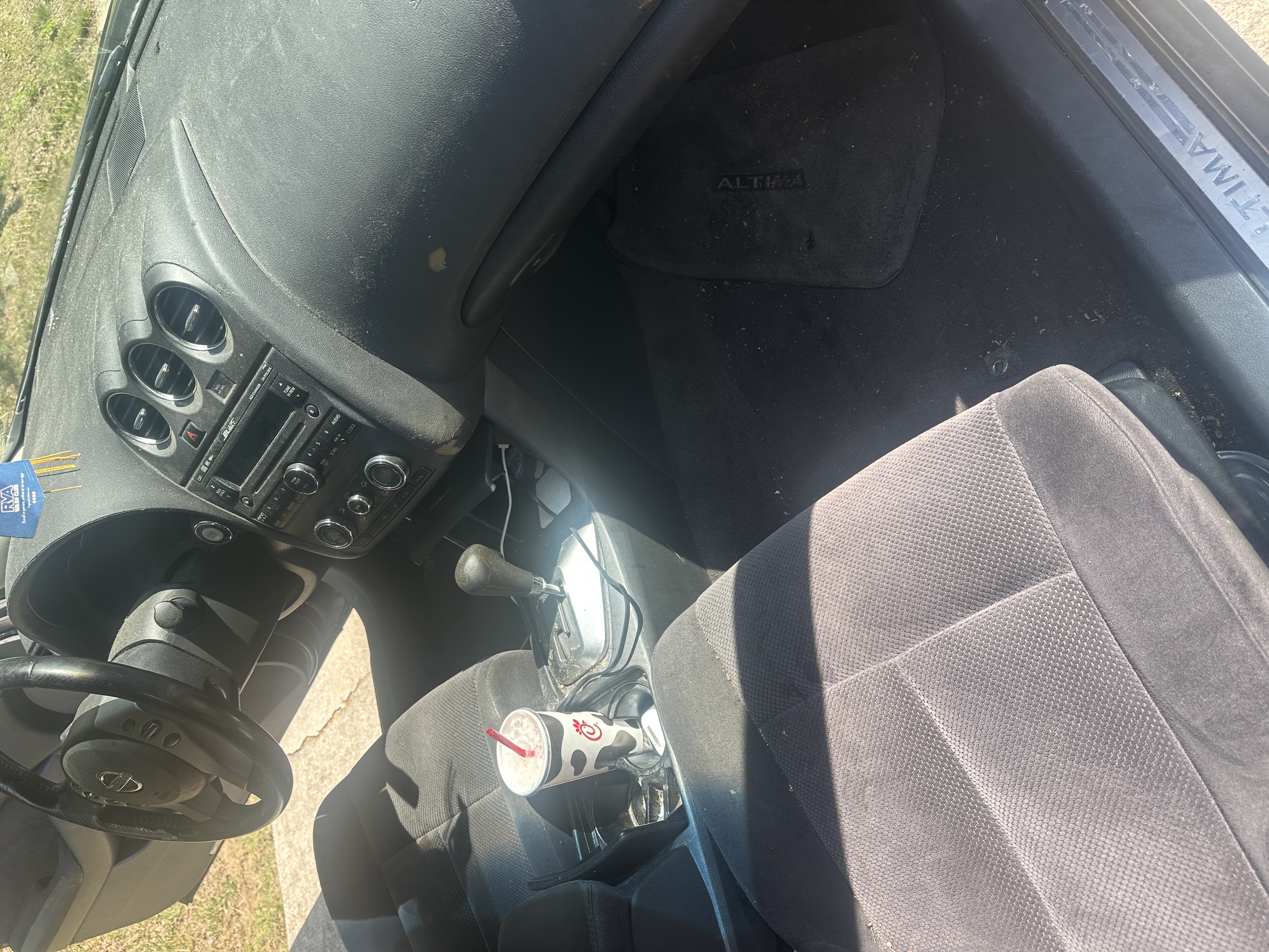 Heavily soiled vehicle interior before professional detailing in Chester VA