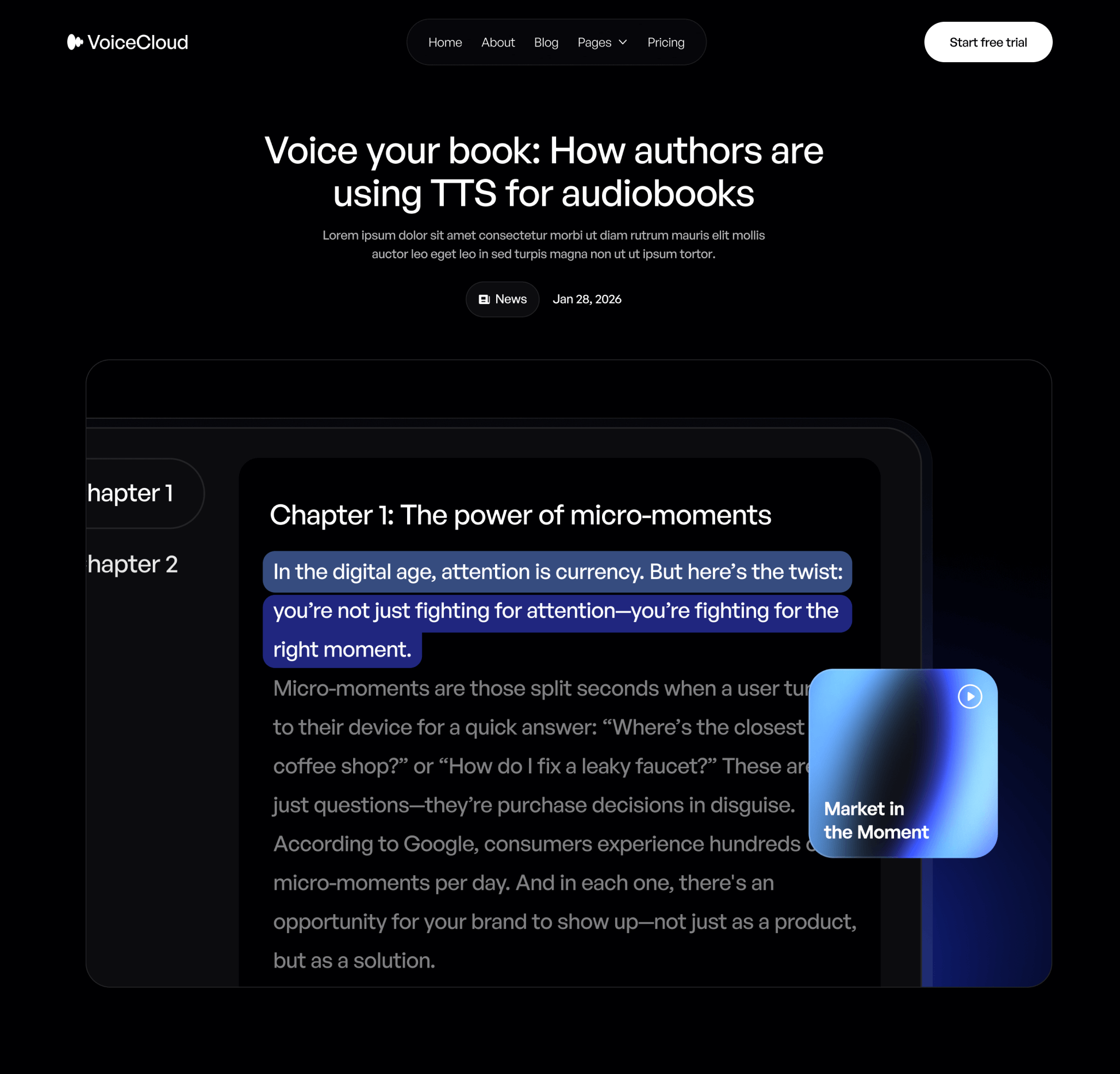 VoiceCloud - Blog Post Page - Text to Speech App Webflow Template | BRIX Templates