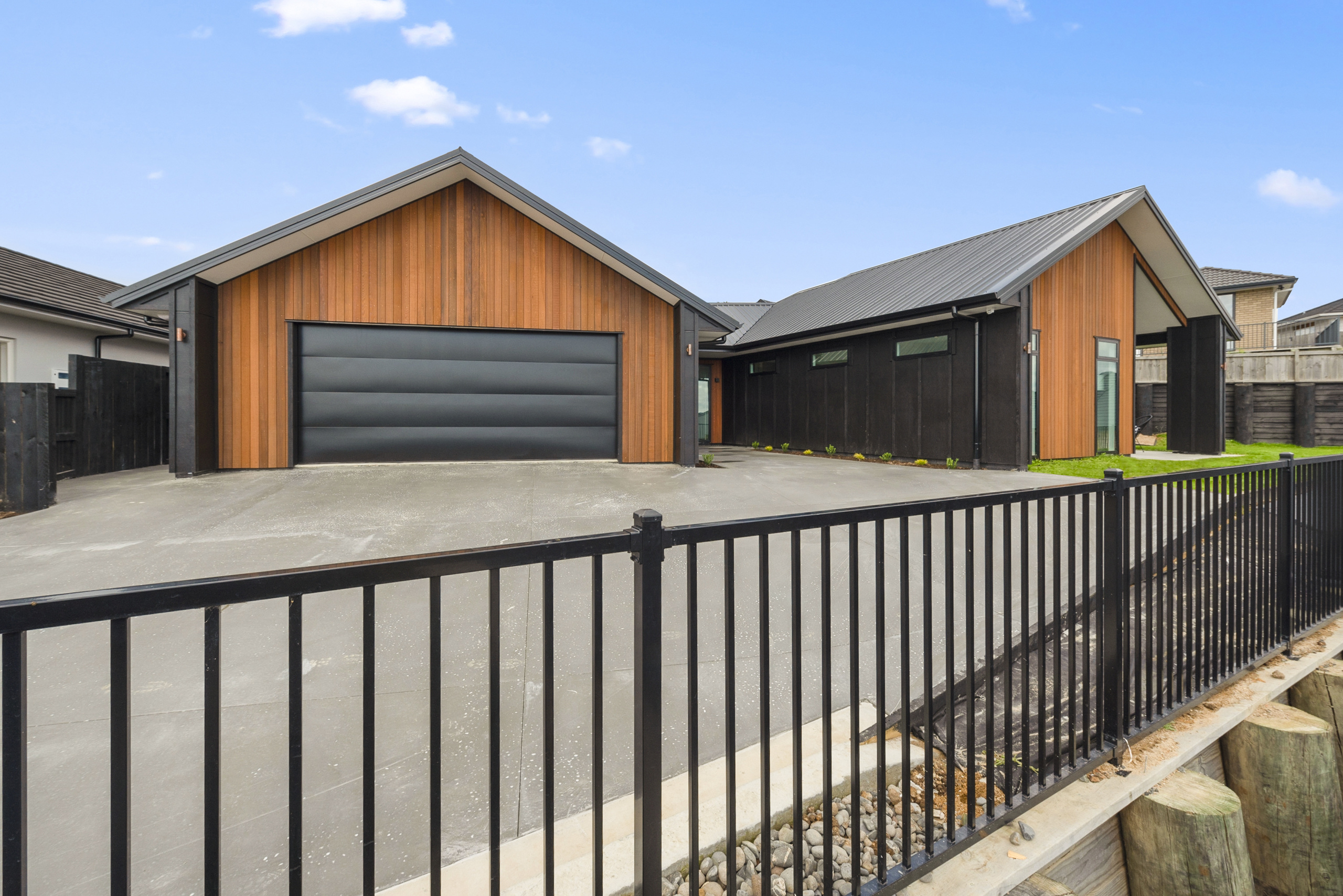 Driveway and entrance of a newly constructed home