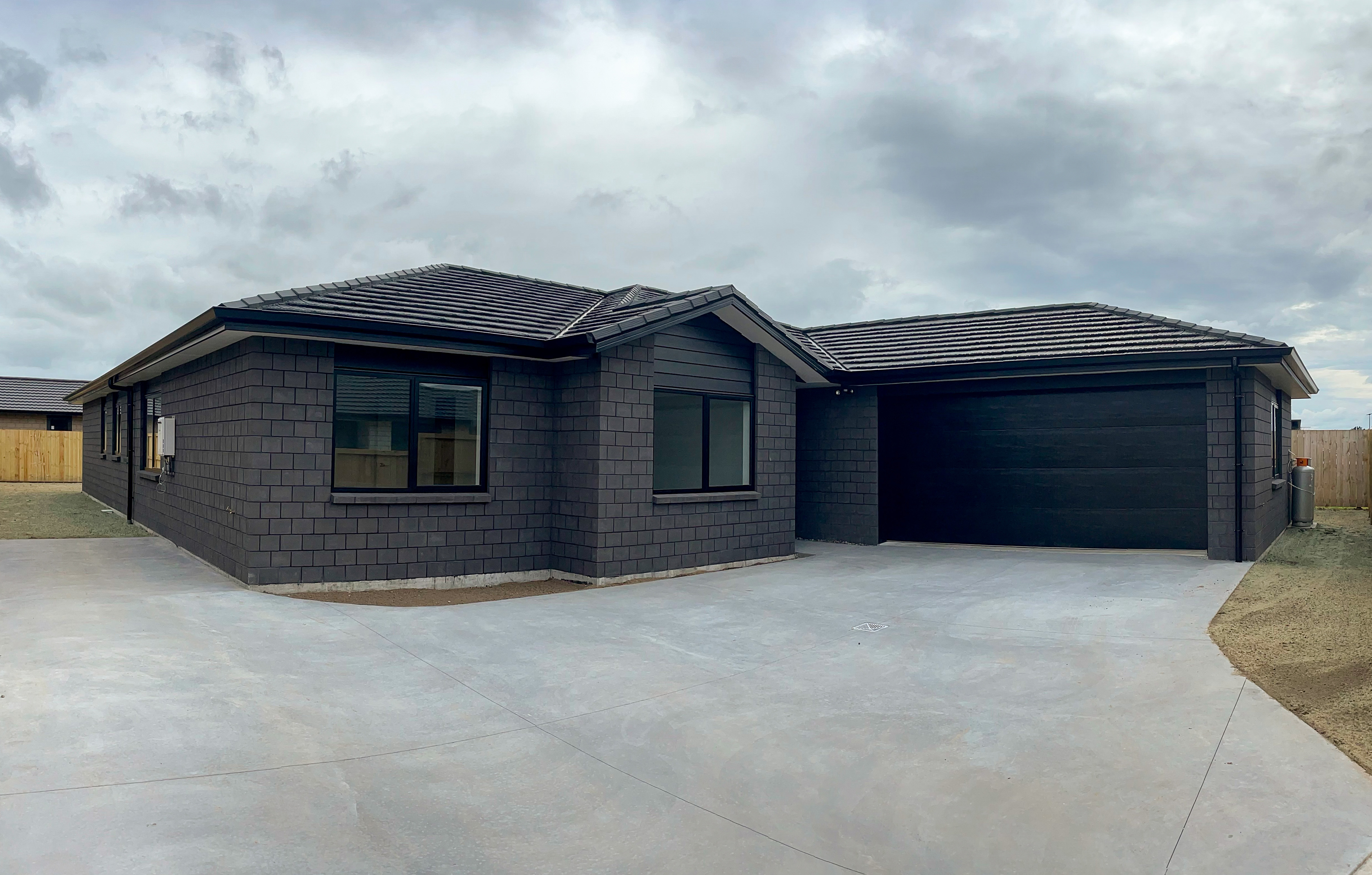 Front driveway and parking space for a newly constructed house