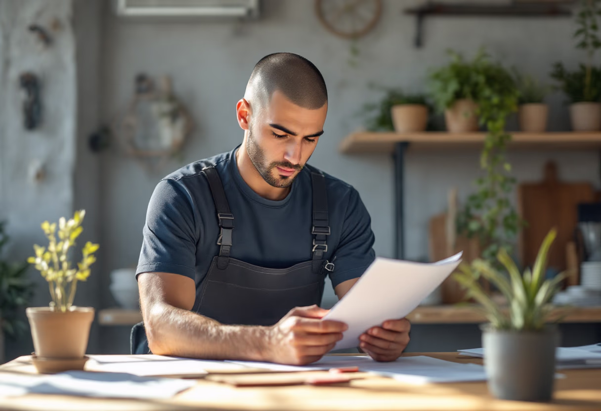 image of mechanic writing a report