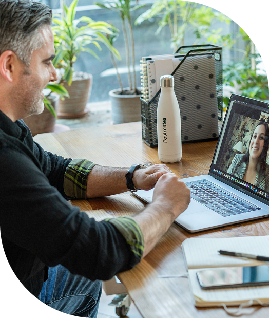 man on a video conferance