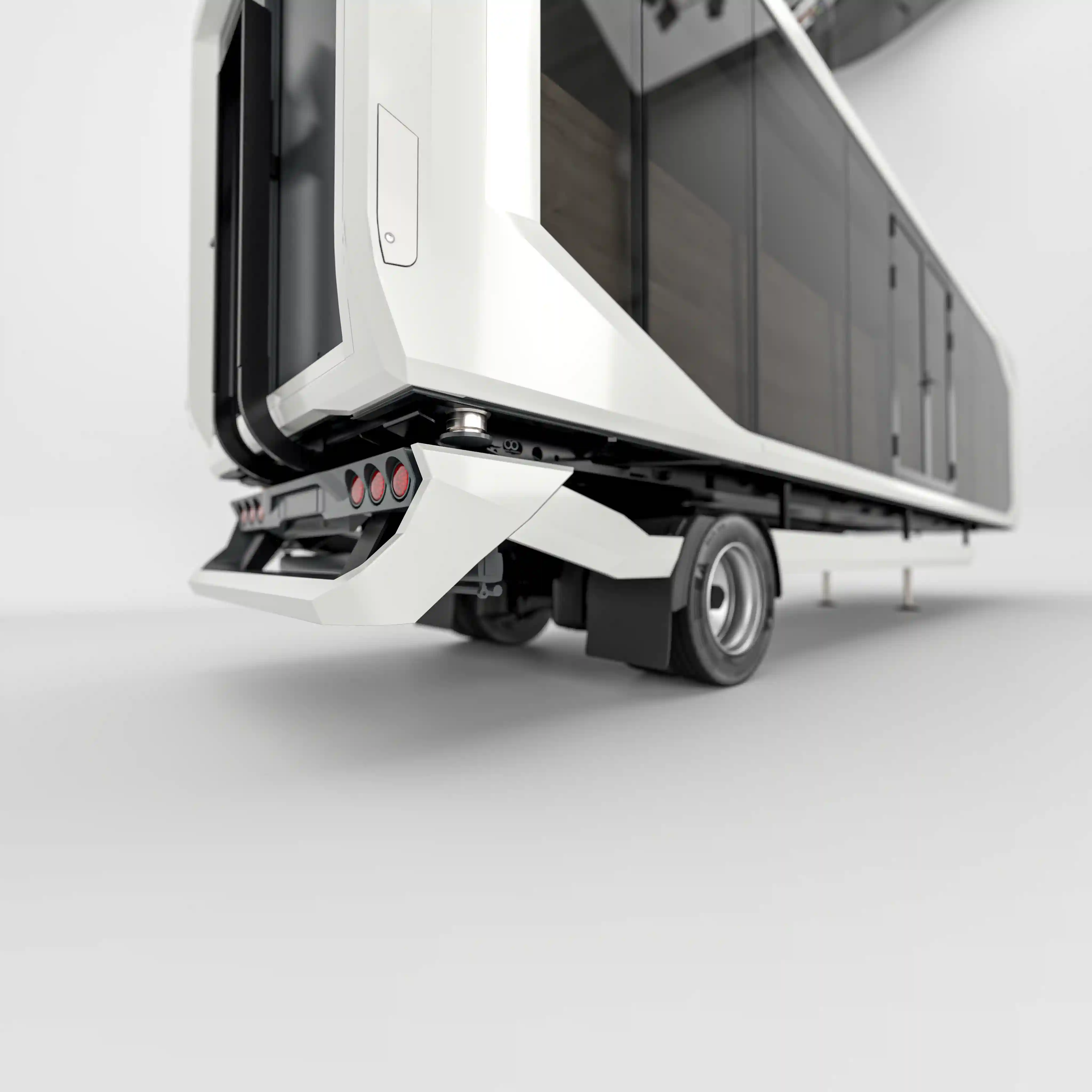 Detailed image of the Expandable Touchdown 38ft's tail lights and rear design elements.
