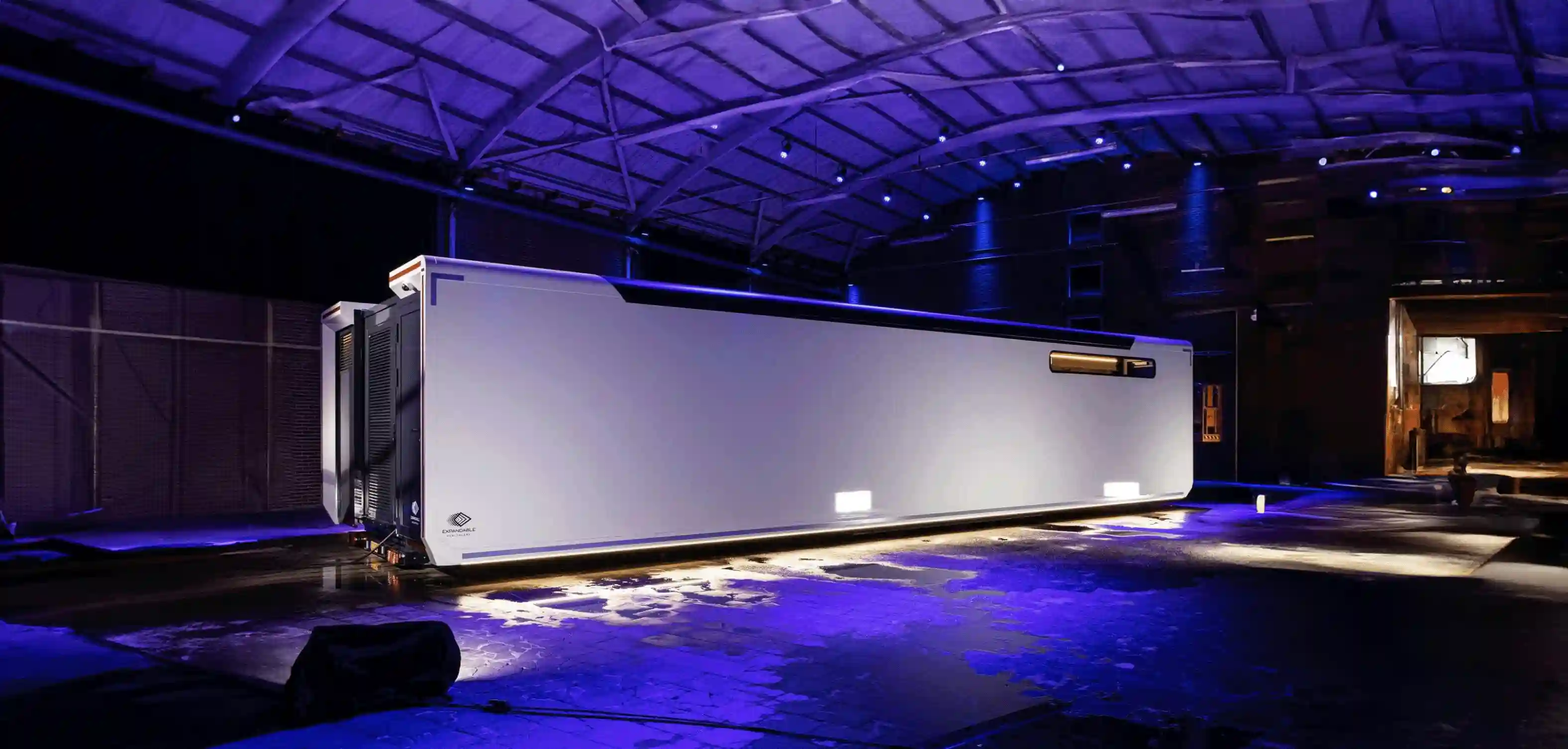 A white emergency response trailer.