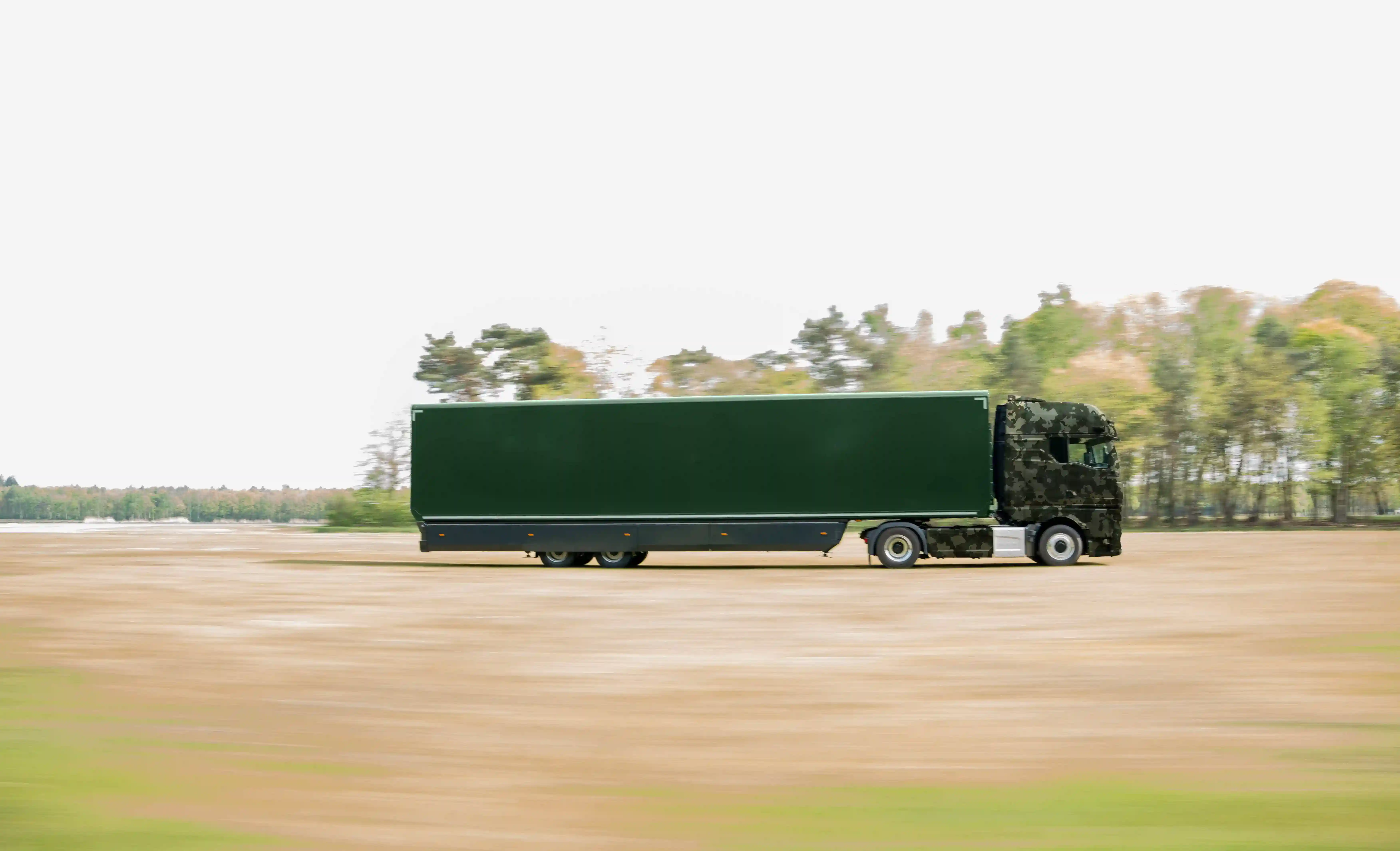 Mobile command trailer near a business event building