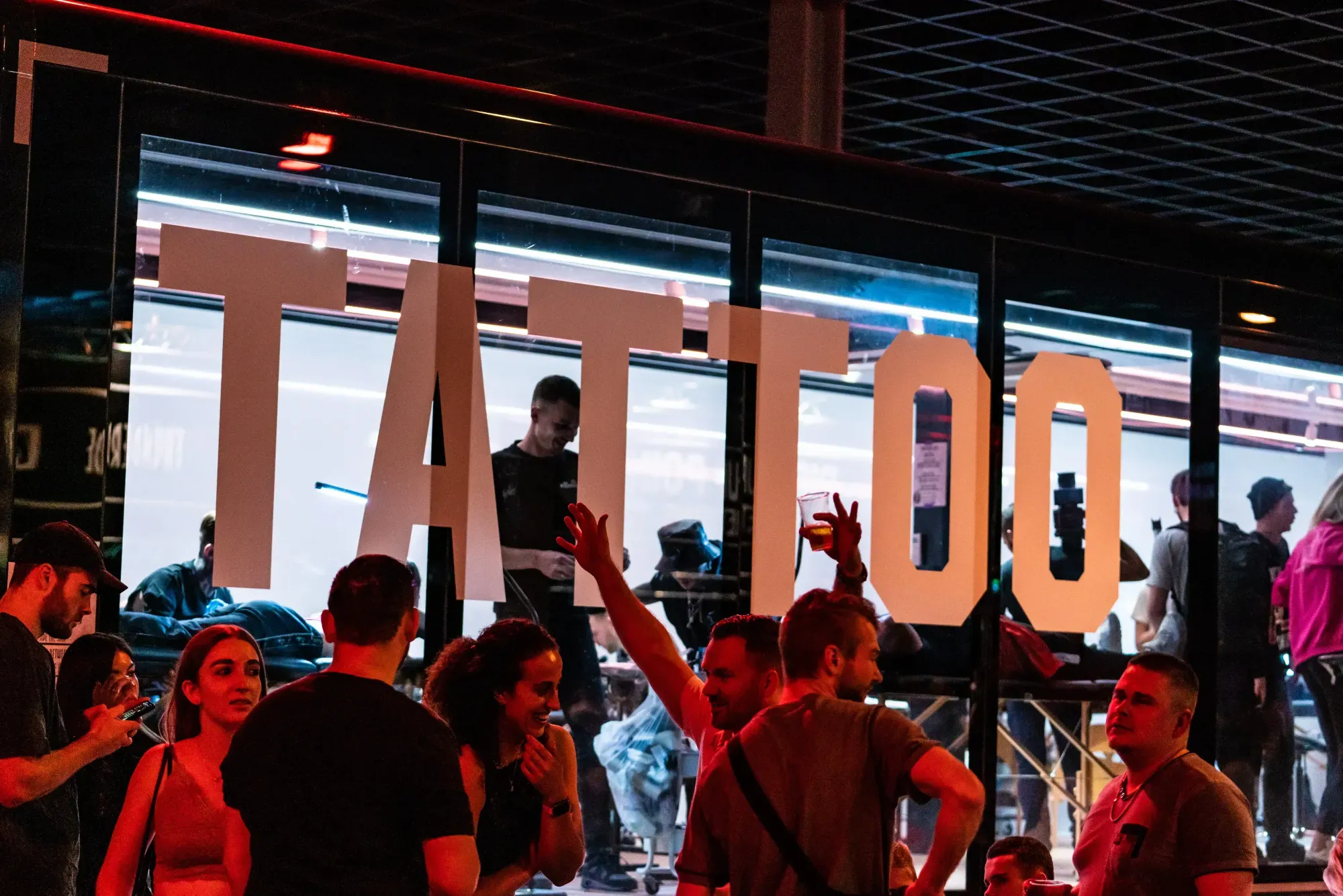 Expandable mobile tattoo studio with professional workstations and lighting