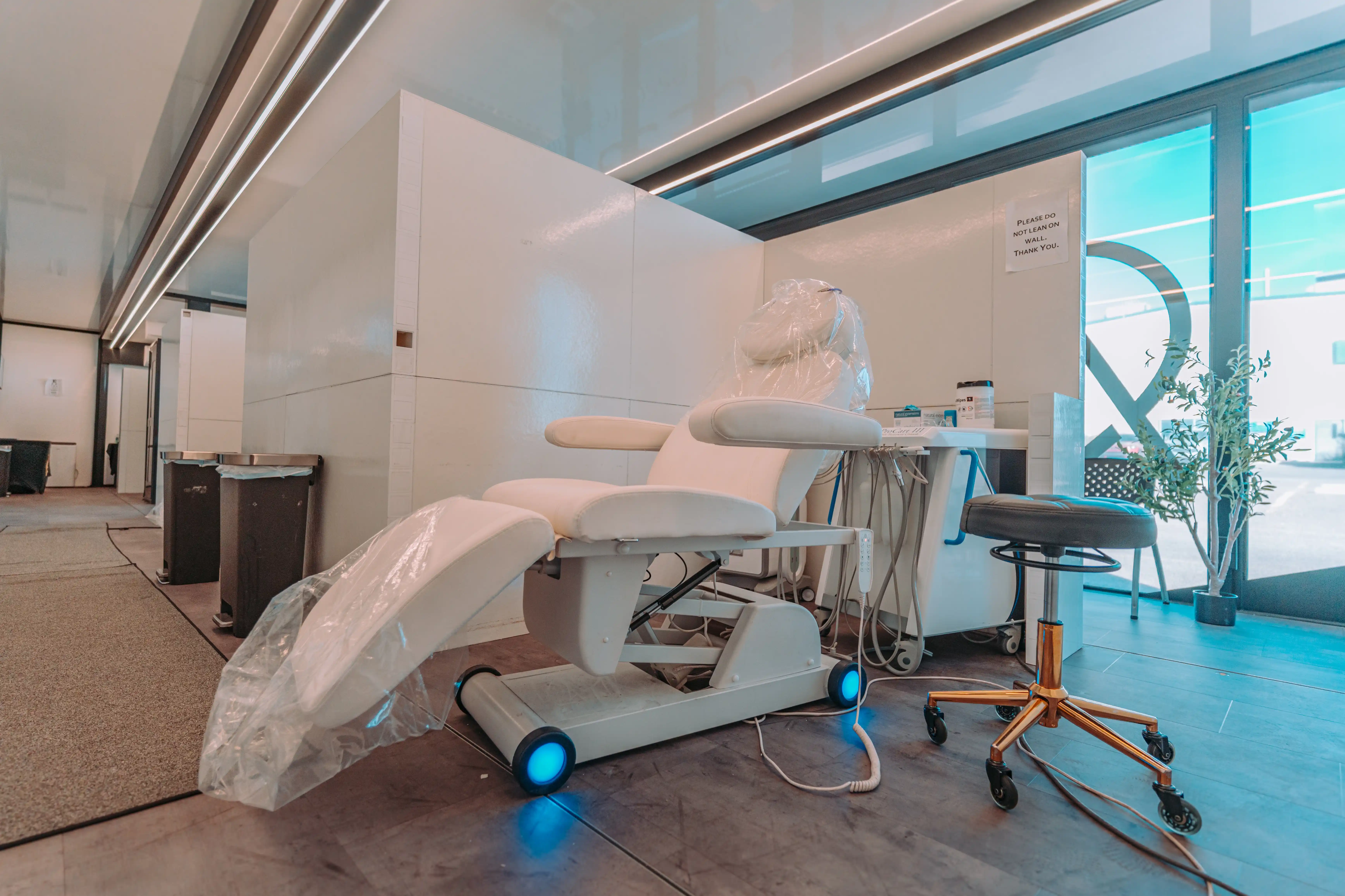 Dentist chair in a mobile dental clinic