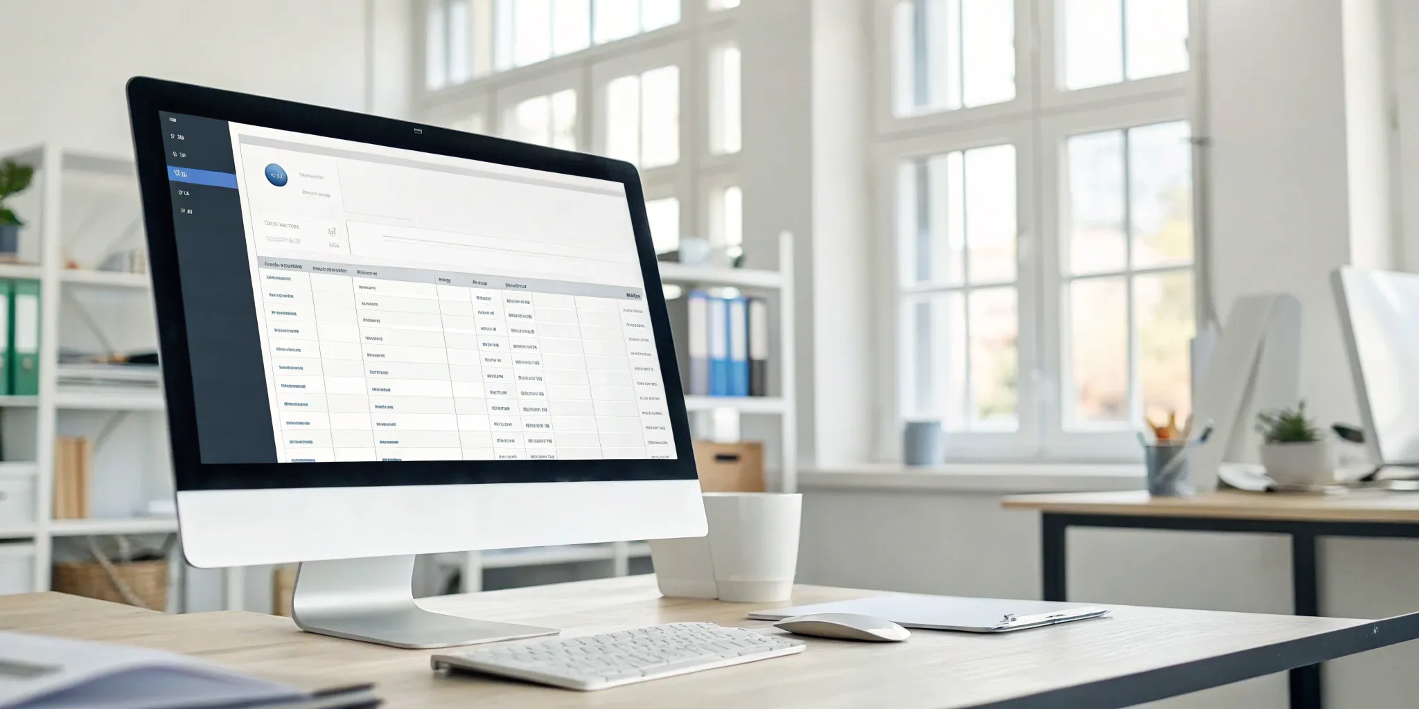 A landlord reviewing a free online tenant screening report on a computer.
