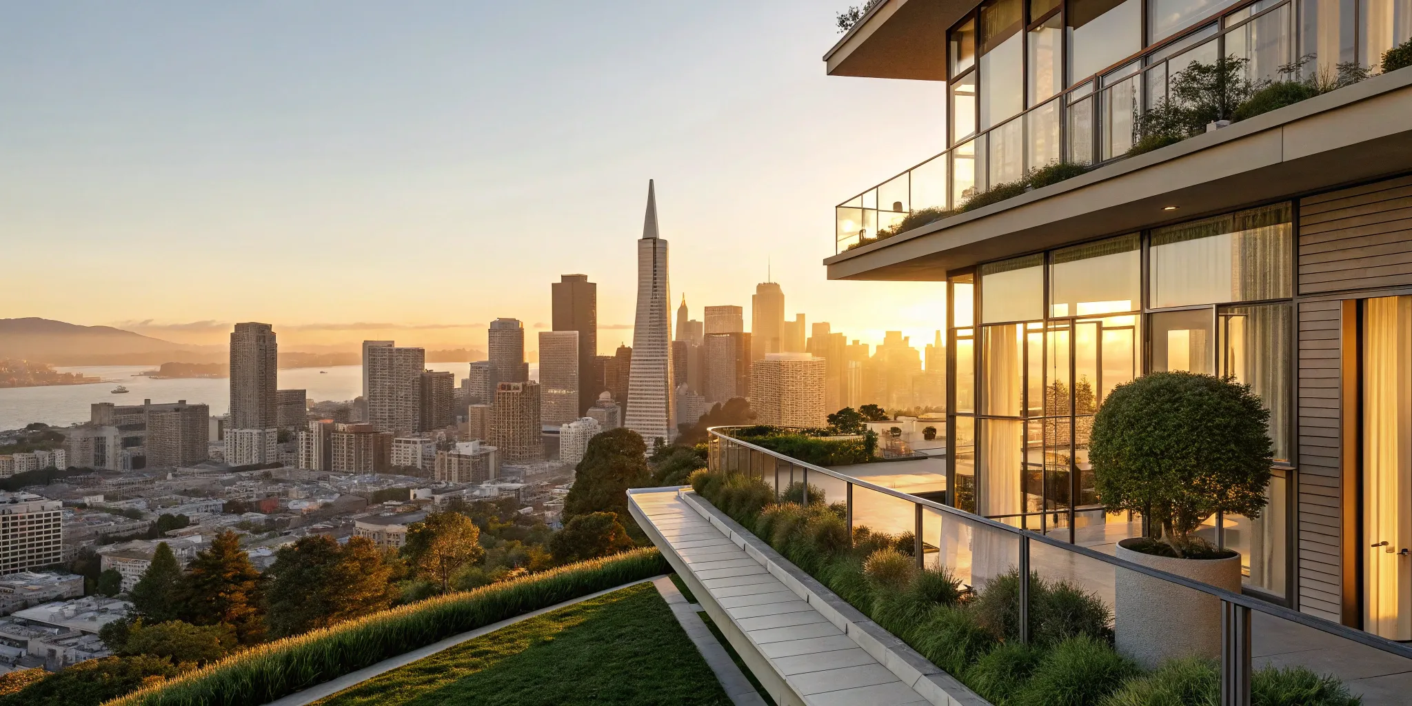 A modern apartment showcasing corporate relocation housing options with a city view.