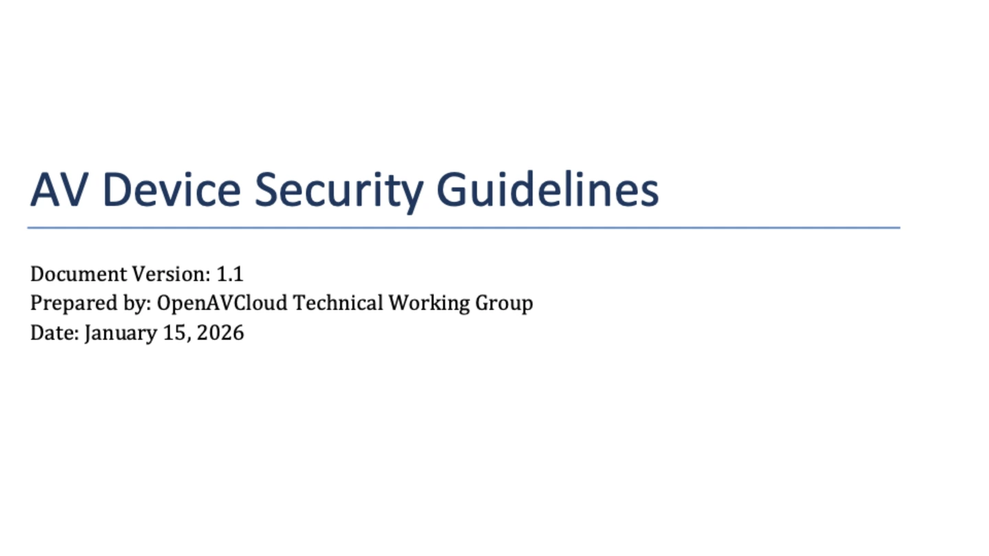 AV Device Security Guidelines