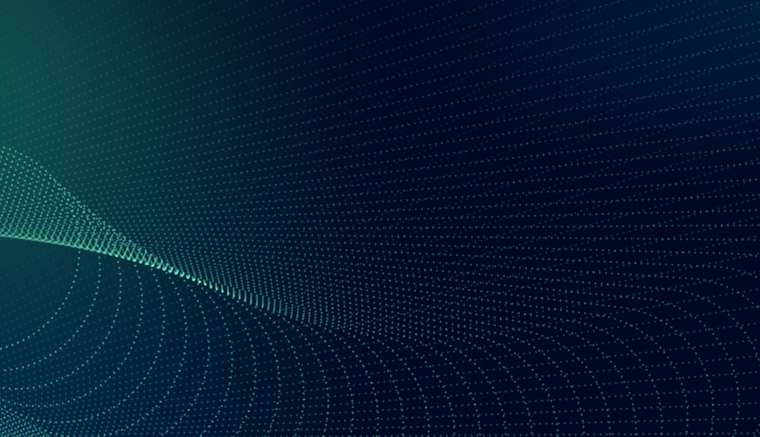 Teal dotted wave grid on dark blue background