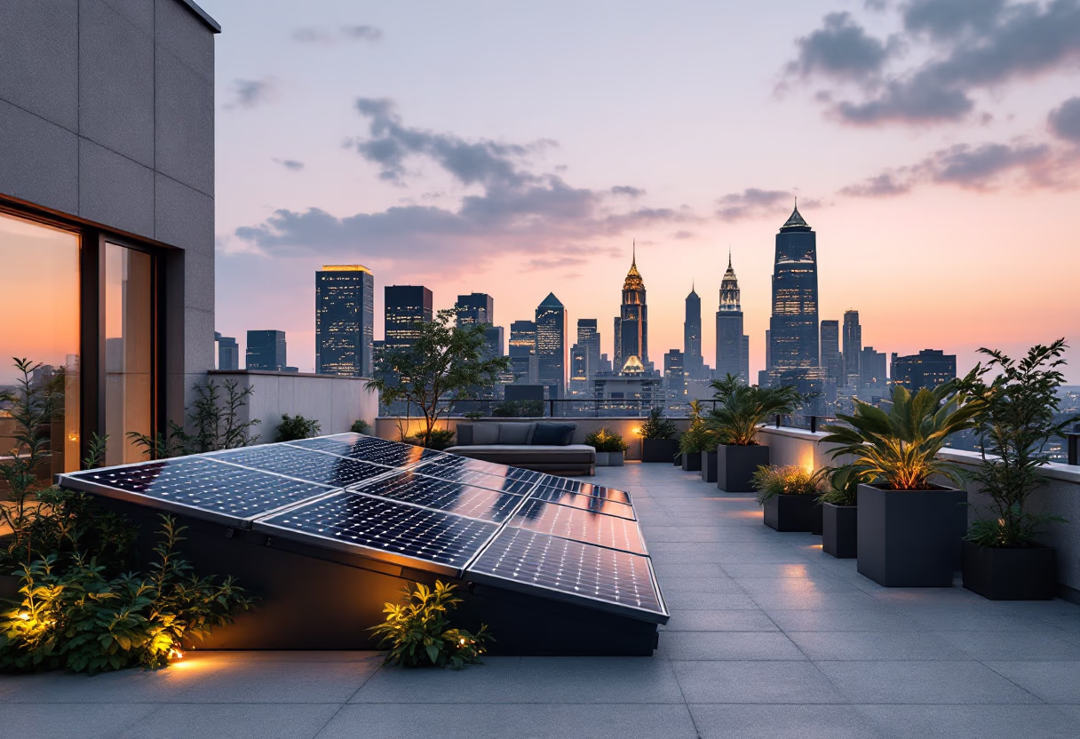 [background image] of rooftop with skyline (for a roofing contractor)