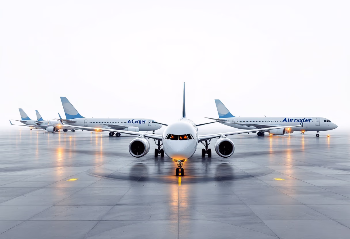 image of fleet lineup (for an aviation service)