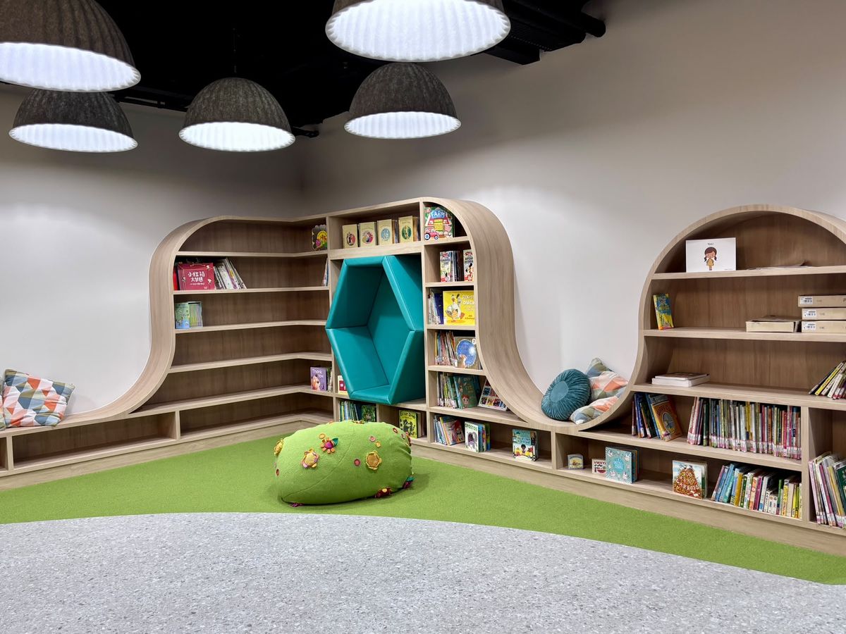 The reading corner at Agora Student Care, Alexandra Road