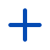 Blue plus sign icon with rounded edges on white background.