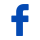 Facebook logo in blue lowercase 'f'.