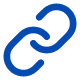 Blue link chain icon representing a hyperlink.