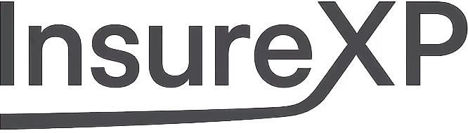 Logo displaying the word "InsureXP" with a red stylized accent within the text.
