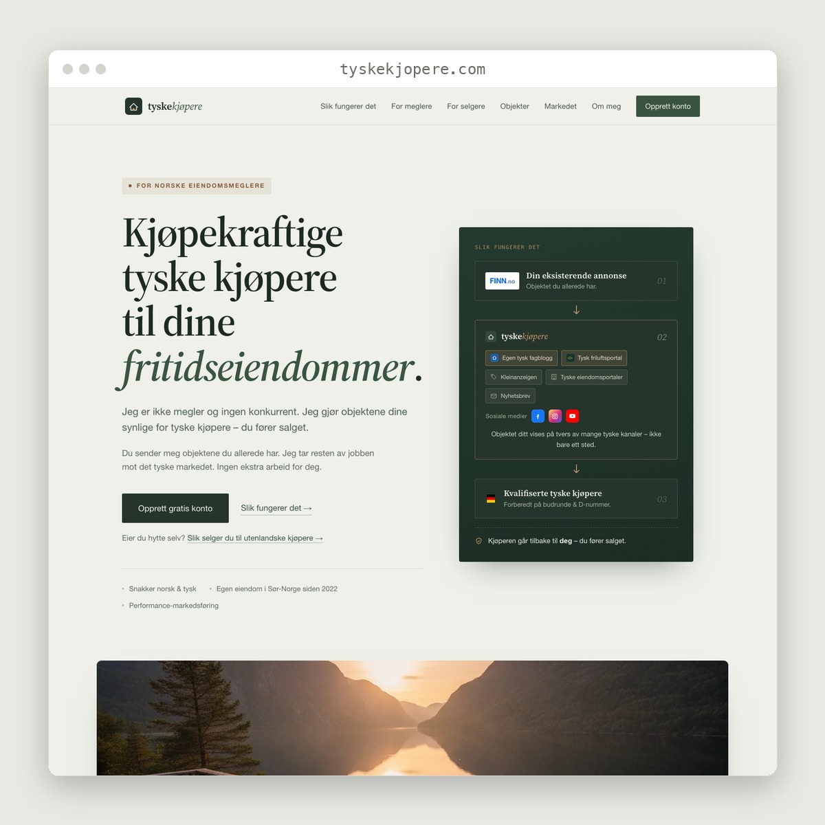 tyskekjøpere.com — website in browser frame