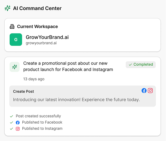 Snapshot of GrowYourBrand Tool Dashboard