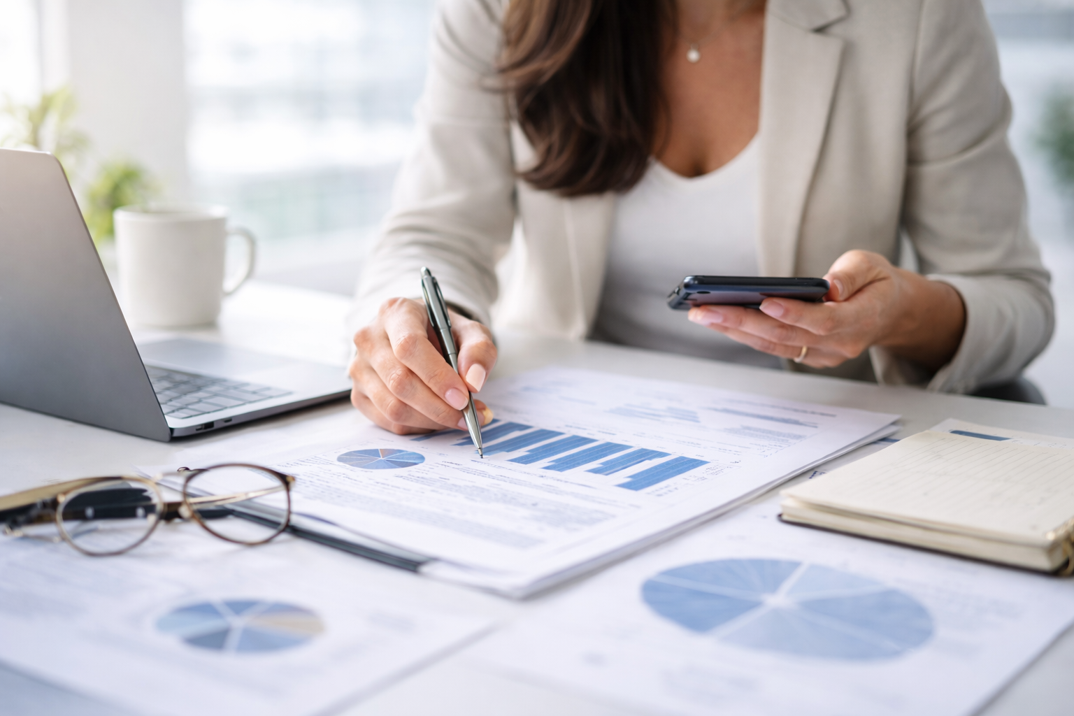 woman working on project