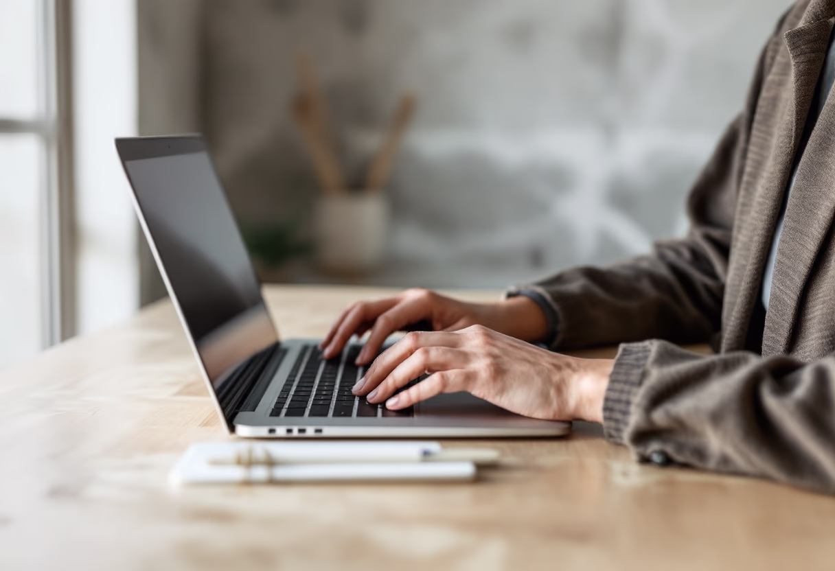 image of an individual using productivity software