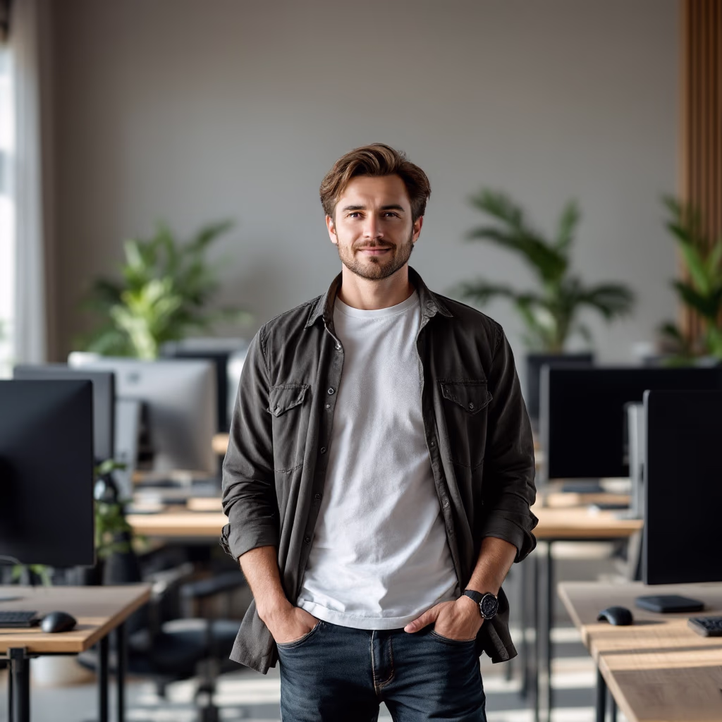 [team] image of individual team member (for a game development company)