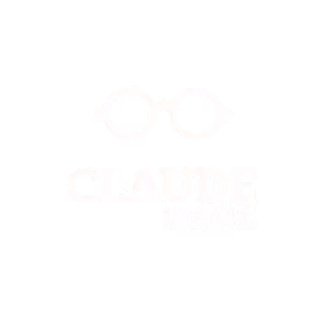 Logo de lunettes rondes stylisées au-dessus du texte "CLAUDE media".