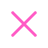 Icône croix rose sur fond blanc.
