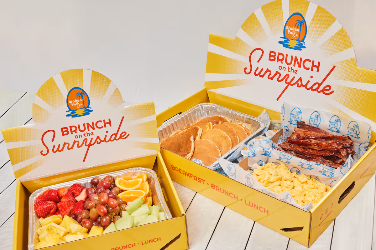 The Family Style Breakfast can serve 10-20 people. It includes scrambled eggs and your choice between pancakes or french toast, bacon or sausage, and hashbrowns or homefried potatoes.