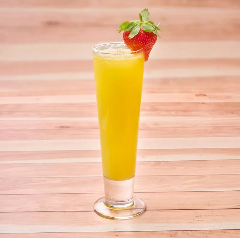 Wycliff Sparkling with choice of orange, cranberry, or pomegranate juice.