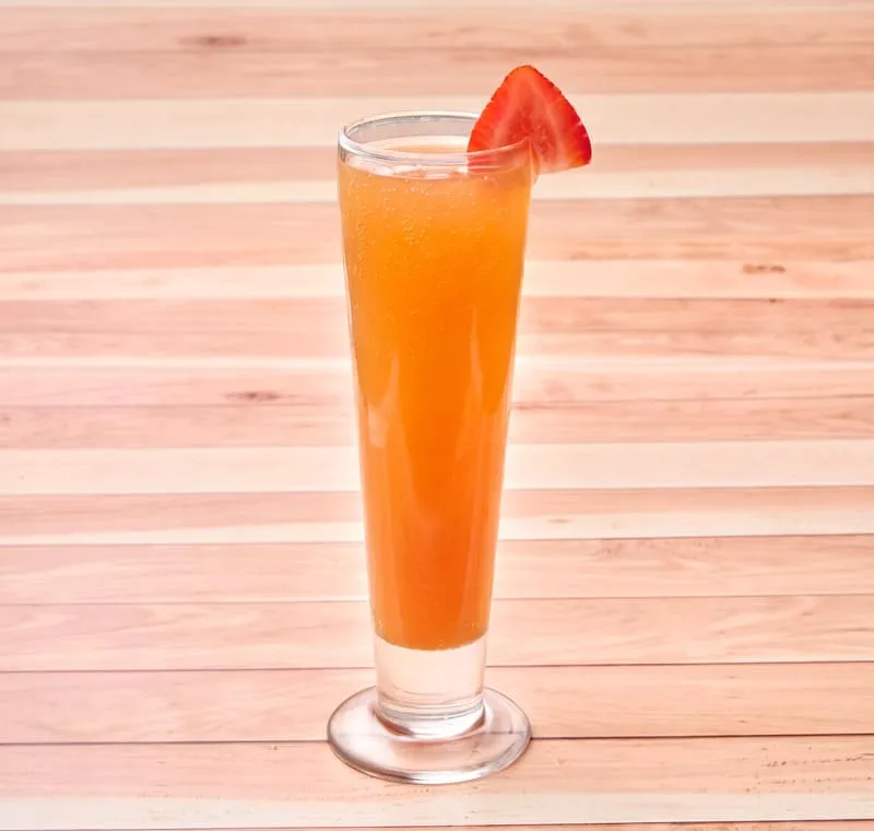 Wycliff Sparkling, peach and raspberry puree.