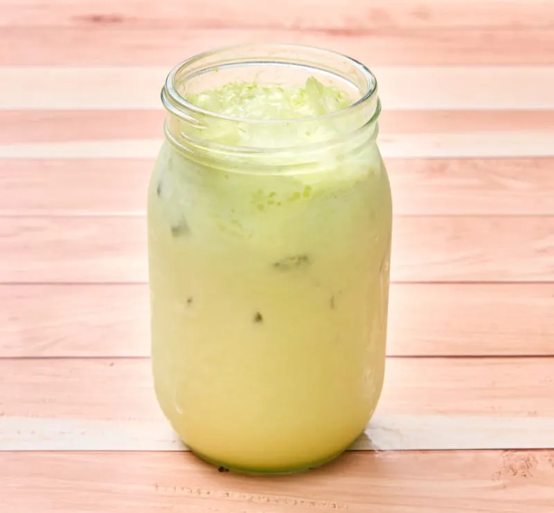 Green tea matcha shaken with pineapple juice and sweet coconut milk.