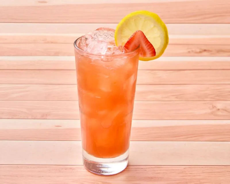 Strawberry purée, citrus blend, Le’Cello, wine-based vodka alternative.
