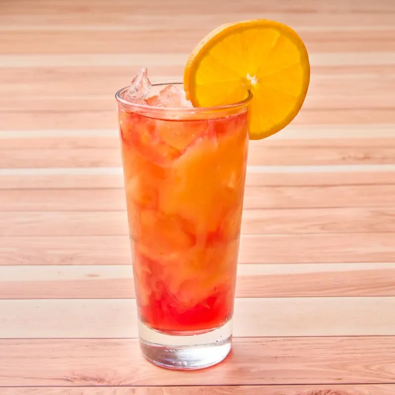 Fresh orange juice, pomegranate juice, agave nectar, premium agave wine-based tequila alternative.