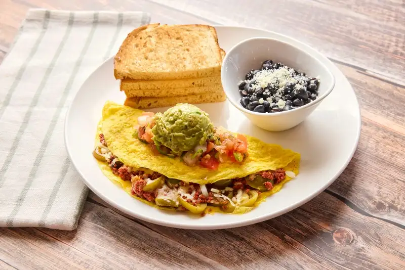 Jack cheese, chorizo, jalapeno, salsa fresca, fresh guacamole.