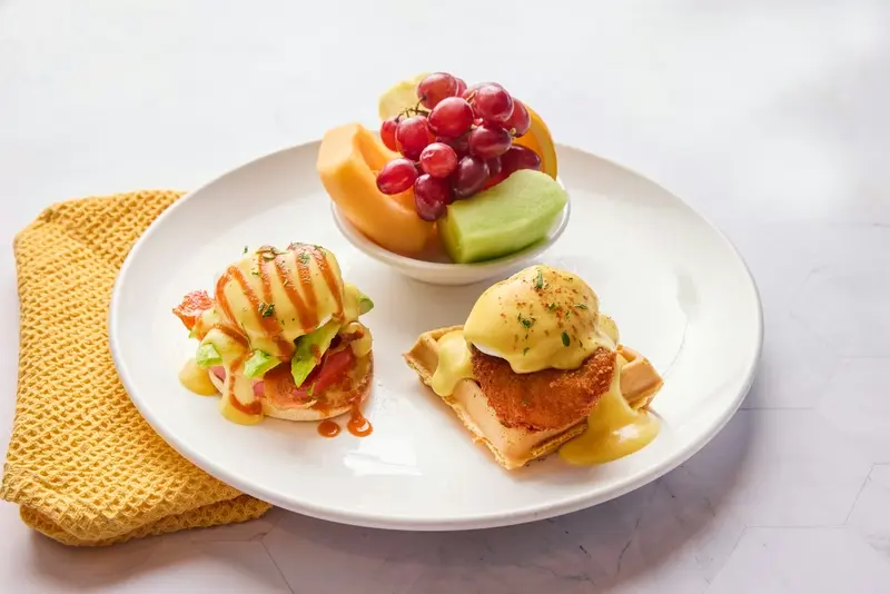 Choose any two benedicts and get half of each one!