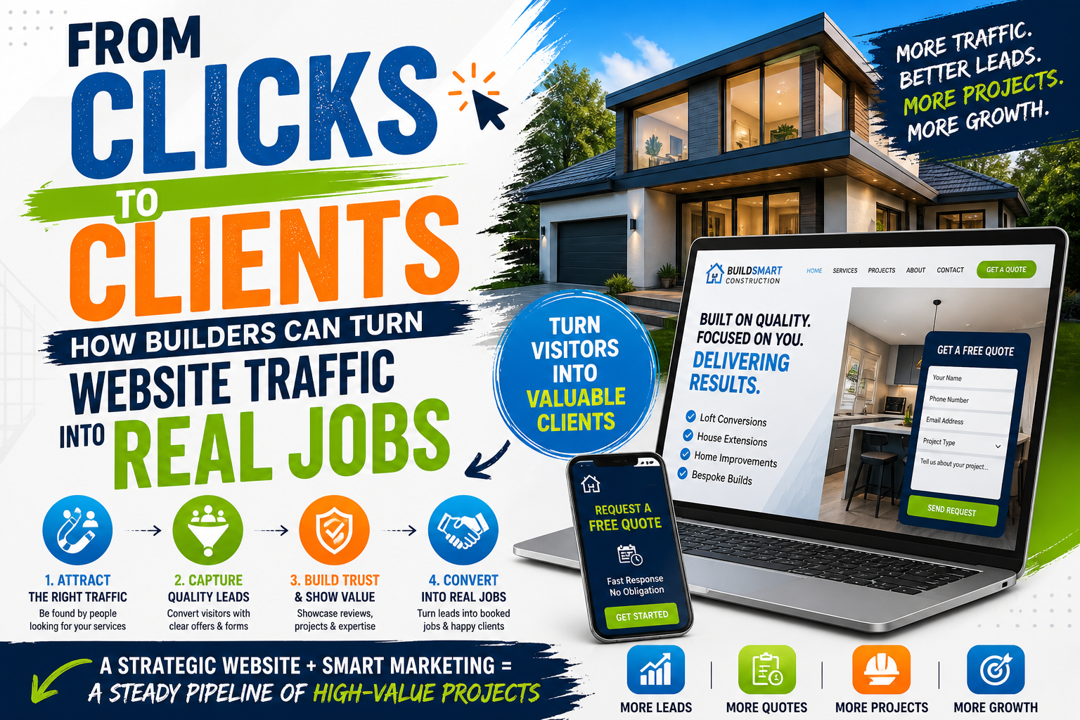 From Clicks to Clients: How Builders Can Turn Website Traffic into Real Jobs (Proven 2026 Guide)