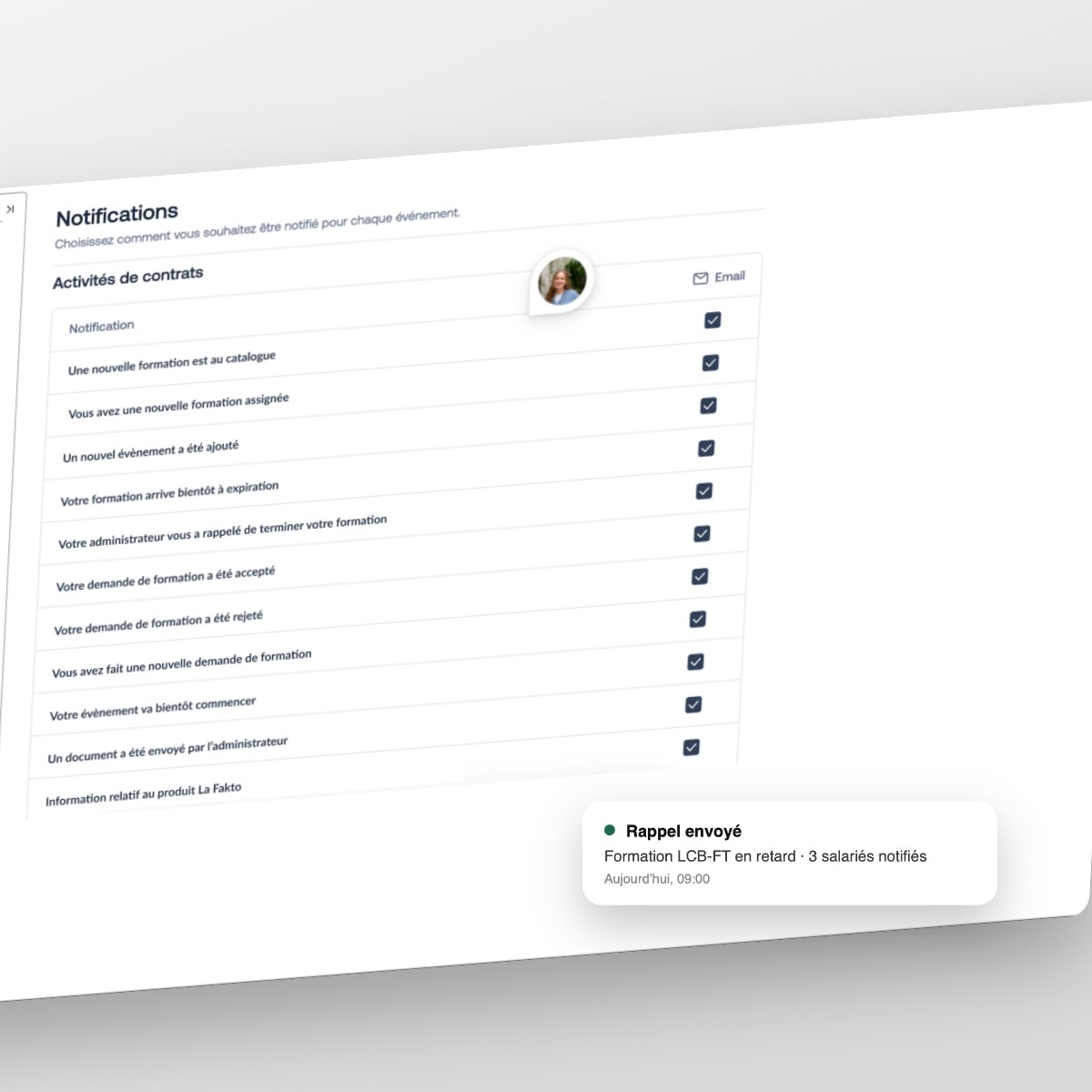 Notifications et rappels automatiques dans Okto