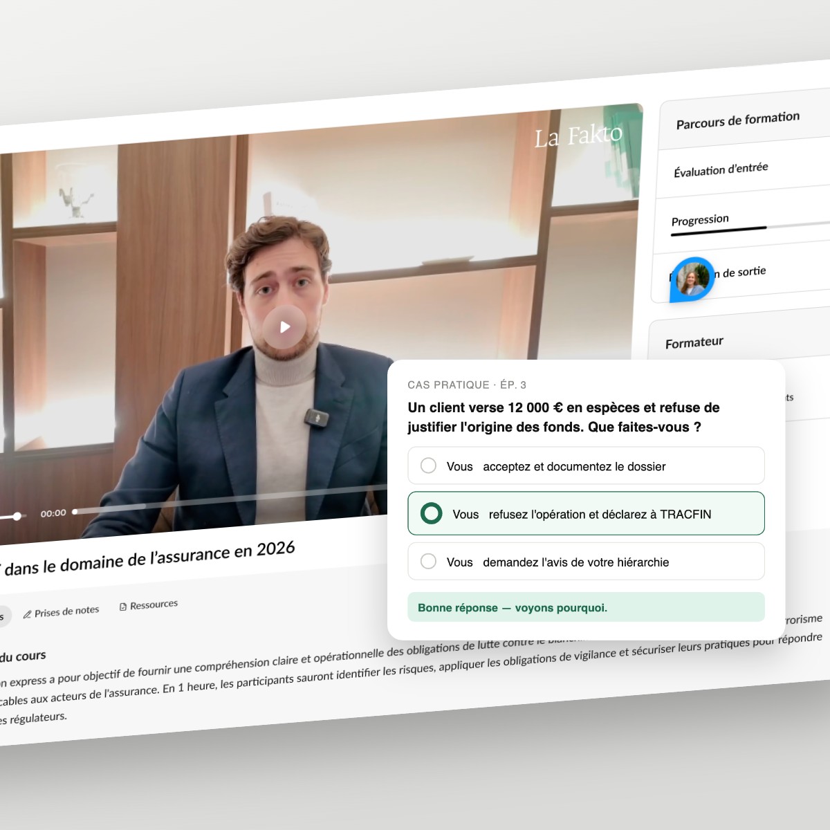 Cas pratique interactif à choix dans Okto