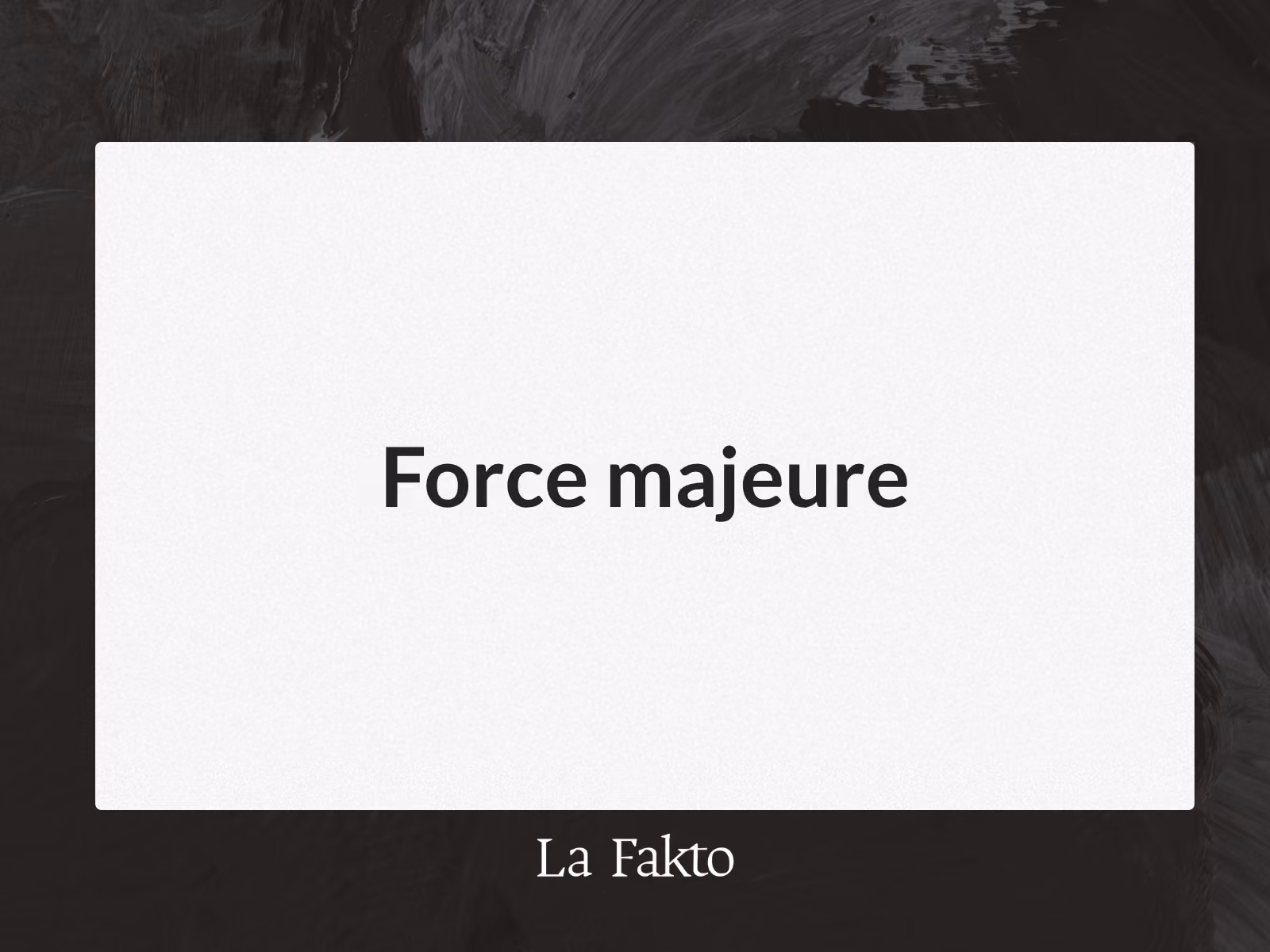 Force majeure