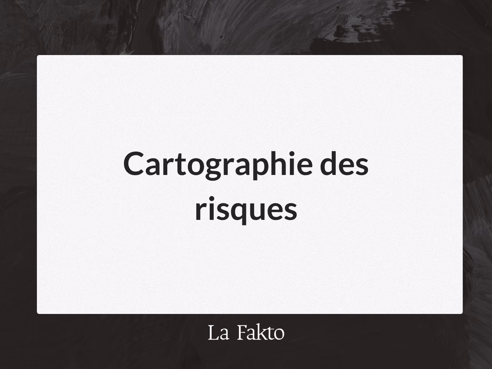 Cartographie des risques