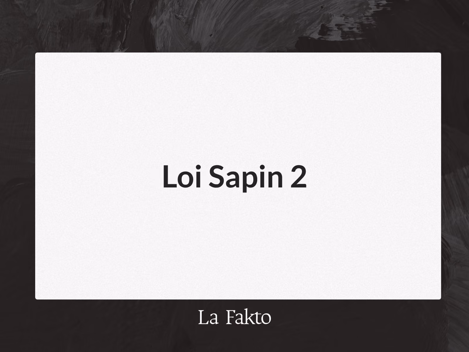Loi Sapin 2