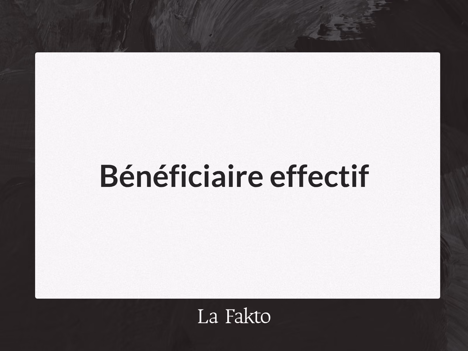 Bénéficiaire effectif