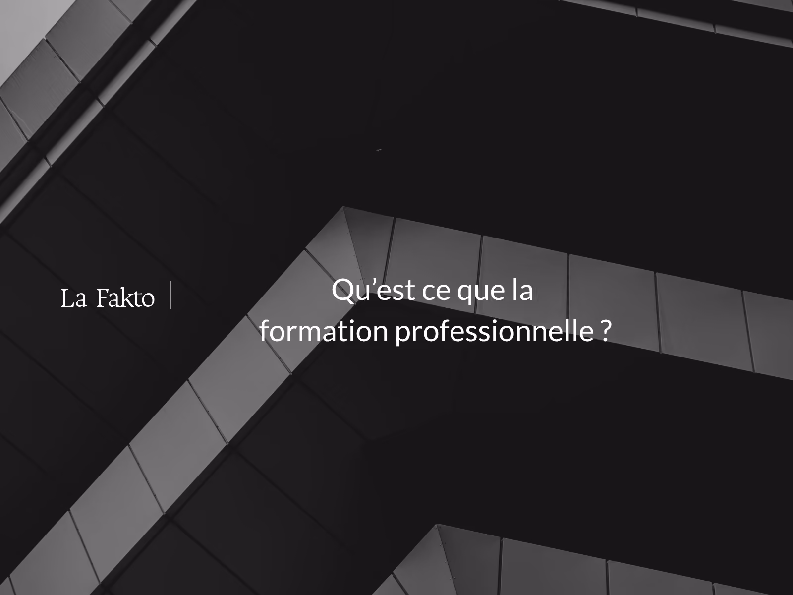 Qu'est-ce que la formation professionnelle ?