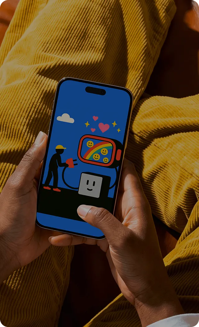 Hands holding a smartphone displaying paid advertising campaigns on Google