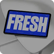 3D rendered blue FRESH sign on a metallic surface representing SEO and answer engine optimization