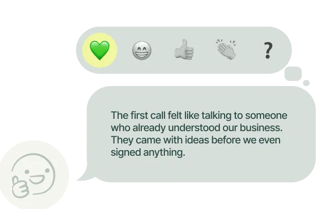 Client testimonial highlighting marketing performance and ROI improvement
